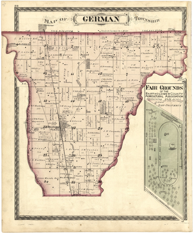 Alte Karte von Berlin, Deutschland, mit "Vergnügungspark" markiert in der Mitte, auf Papier gedruckt mit Text oben und unten.