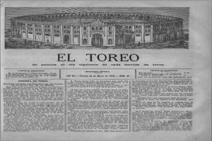 Eine alte Zeitung mit einer Zeichnung eines Konzertsaals mit einer großen Aula und mehreren Sitzreihen, begleitet von beschreibendem Text.