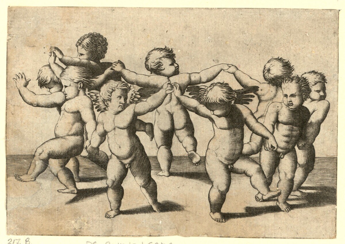 Ein buntes Bild von Kindern, die zusammen spielen, sich an den Händen halten und lächeln, mit Text unten.