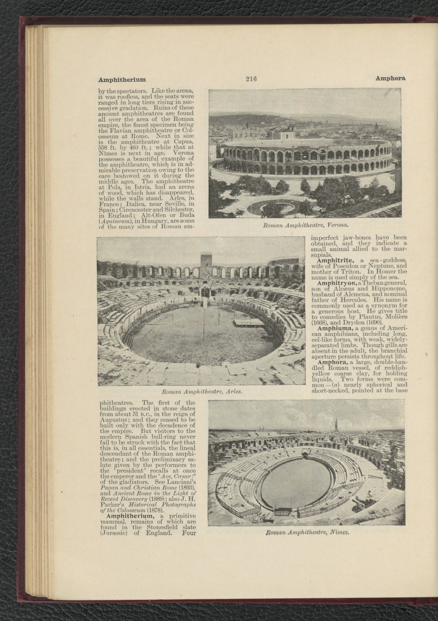 Offenes Buch mit Stadionfoto und textuellen und visuellen Informationen ber die Veranstaltungsort.